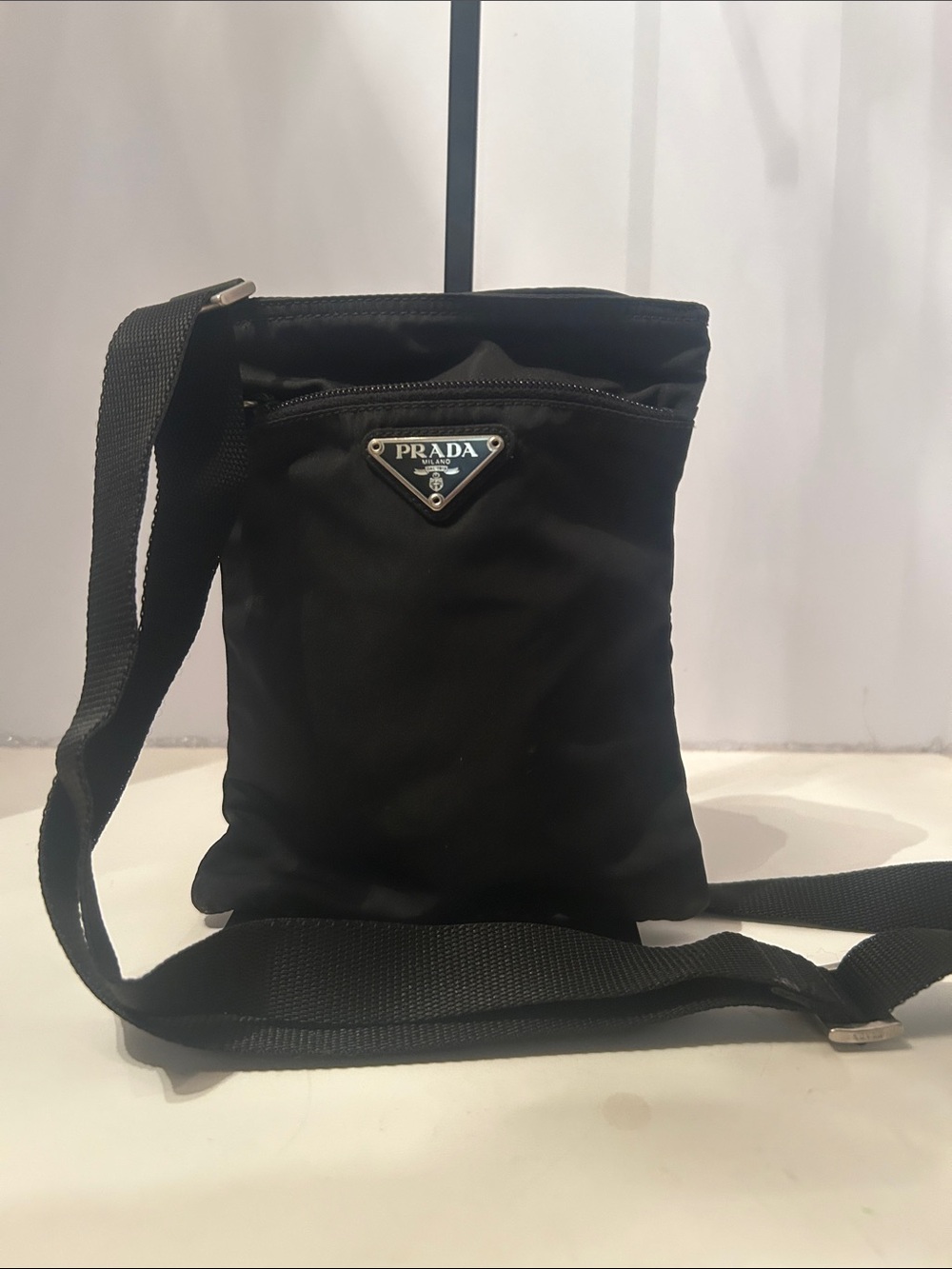 Authentic Prada Black Nylon Messenger Crossbody